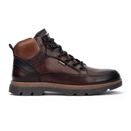 Pikolinos Men's Vigo Side Zip Lace Boot in Olmo Brown