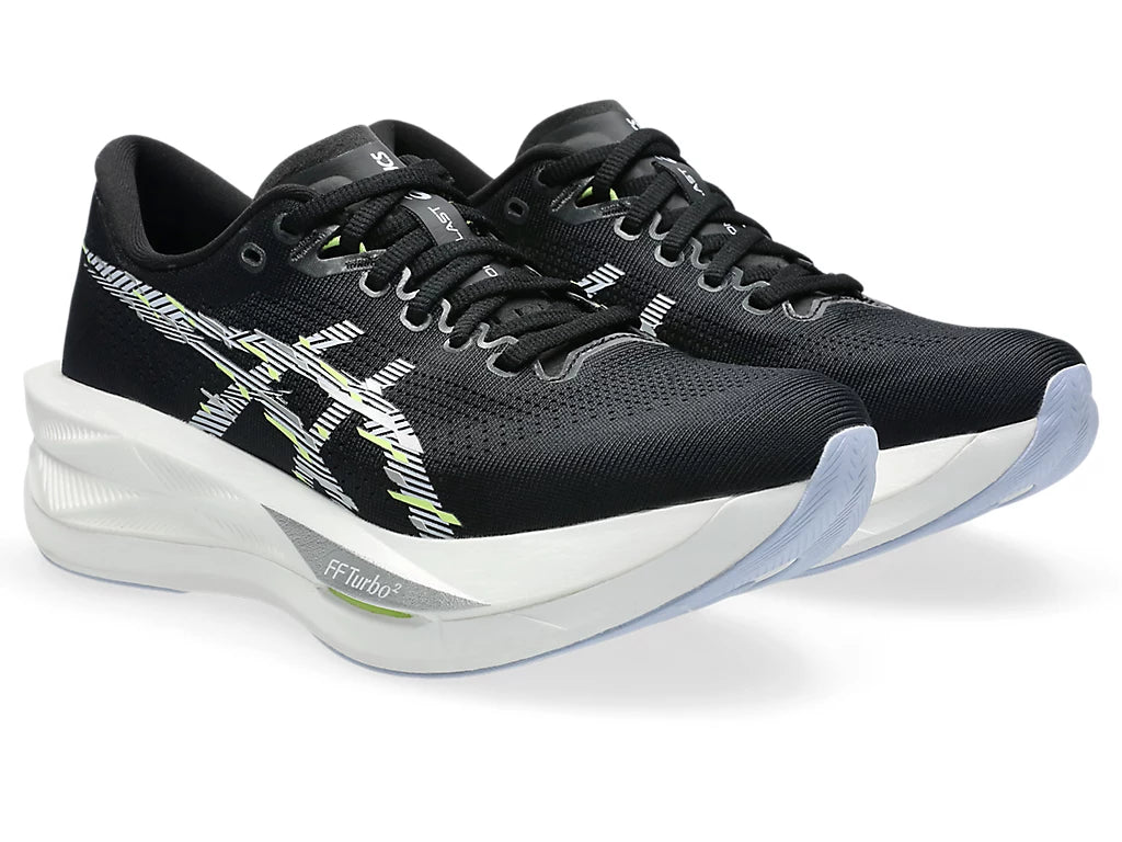 Asics Women's Sonic blast Sneaker in Black/Blue Fade