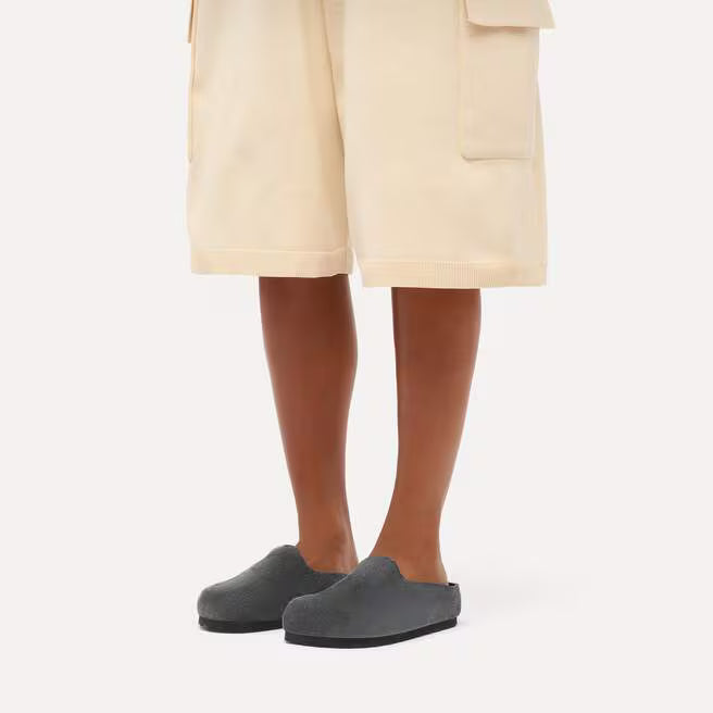 Birkenstock Women's Amsterdam Wrapped Clog in Charcoal Suede