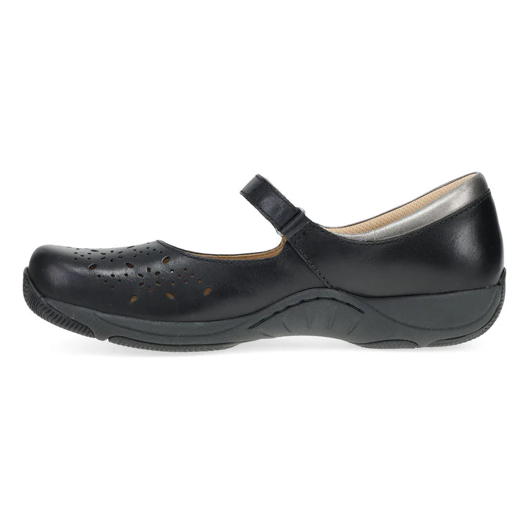 Dansko Women's Stacy Mary Jane in Black Waxy Burnished Leather