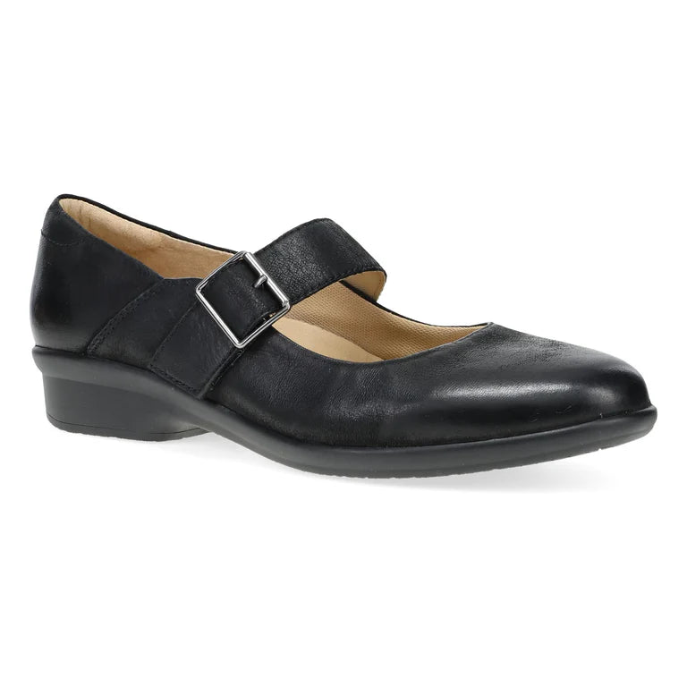 Dansko Women's Collette Mary Jane in Black Burnished Nubuck