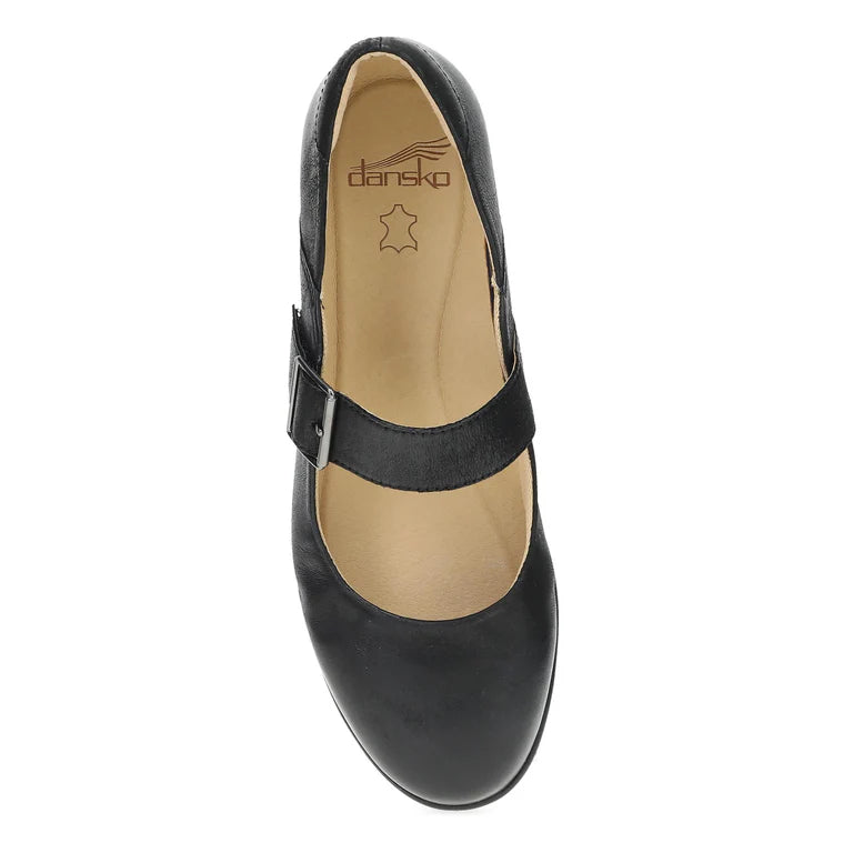 Dansko Women's Collette Mary Jane in Black Burnished Nubuck