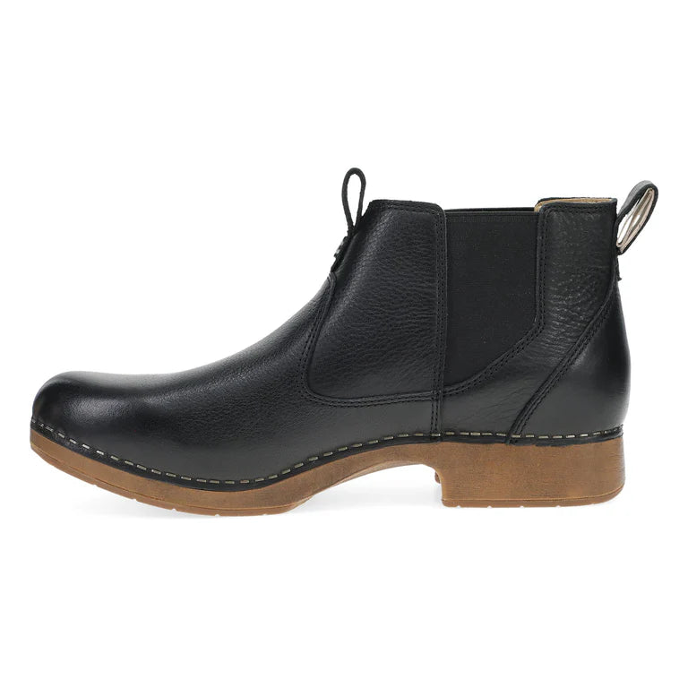 Dansko Women's Michele Pull On Leather Boot in Black Waxy