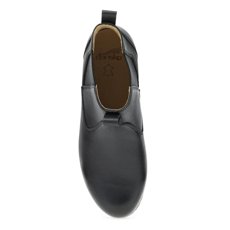 Dansko Women's Michele Pull On Leather Boot in Black Waxy