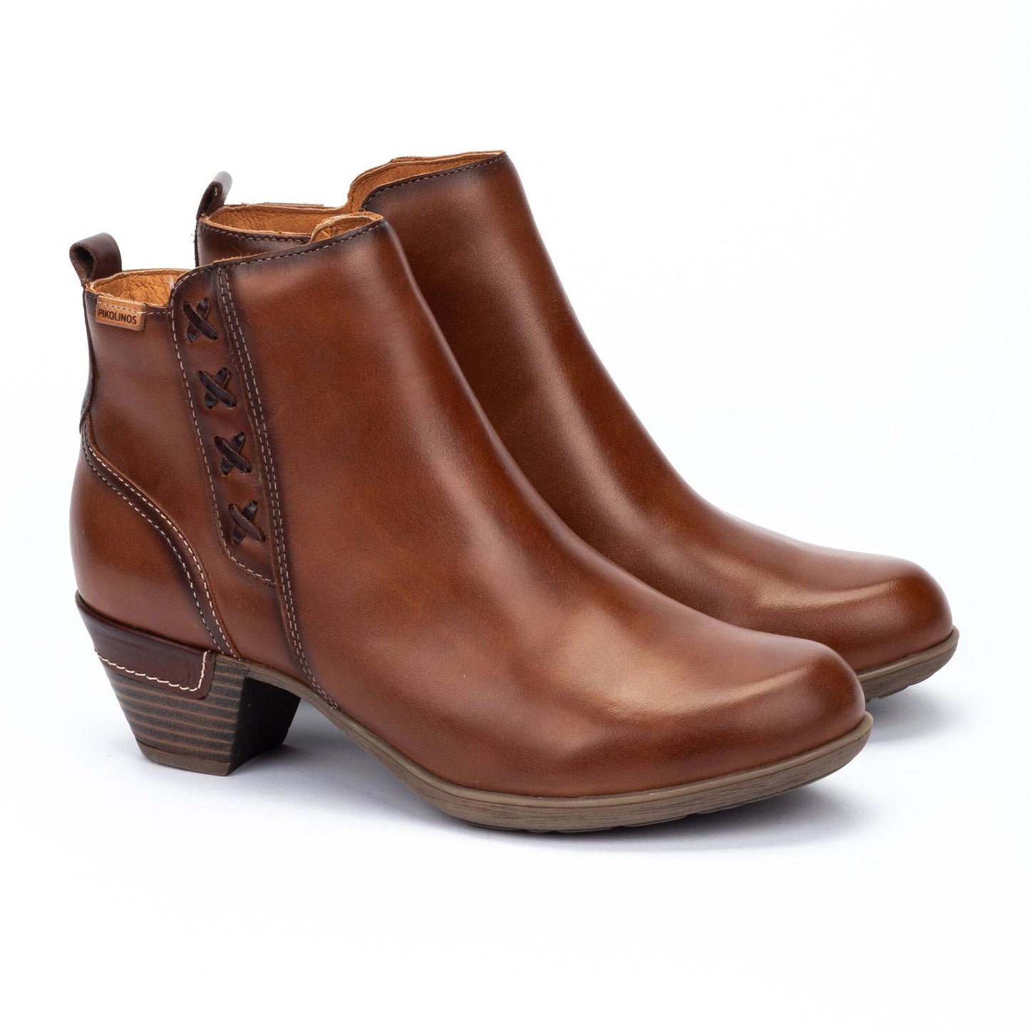 Pikolinos Women's Rotterdam 25 Leather Side Zip Ankle Boot in Cuero Tan