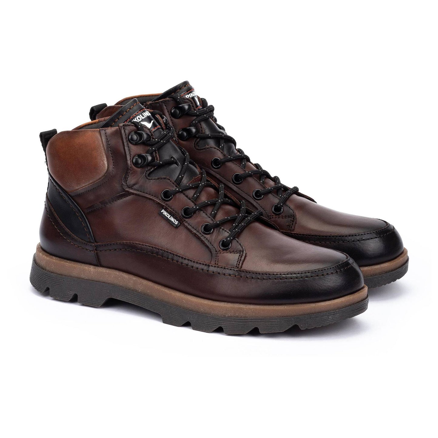 Pikolinos Men's Vigo Side Zip Lace Boot in Olmo Brown