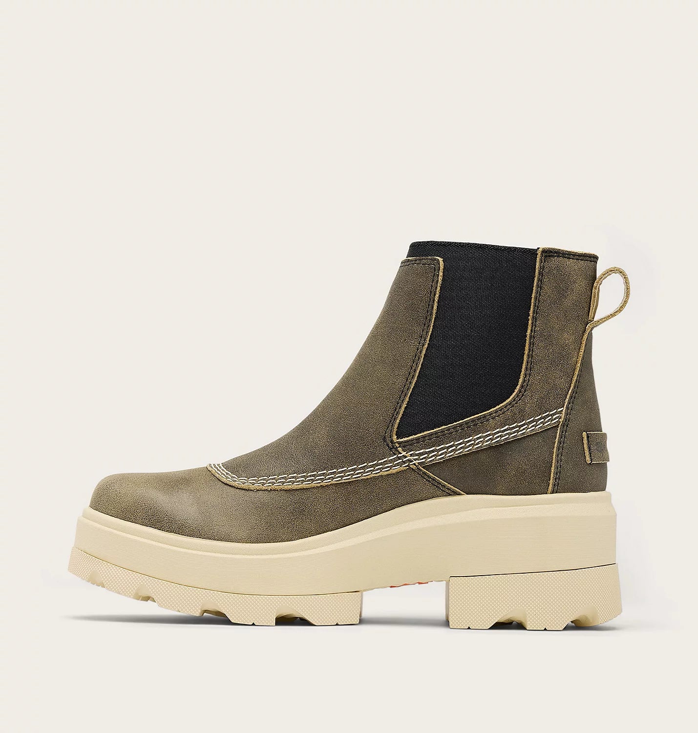 Sorel Women's Joan FRWD Chelsea Boot in Canoe/Bleached Ceramic