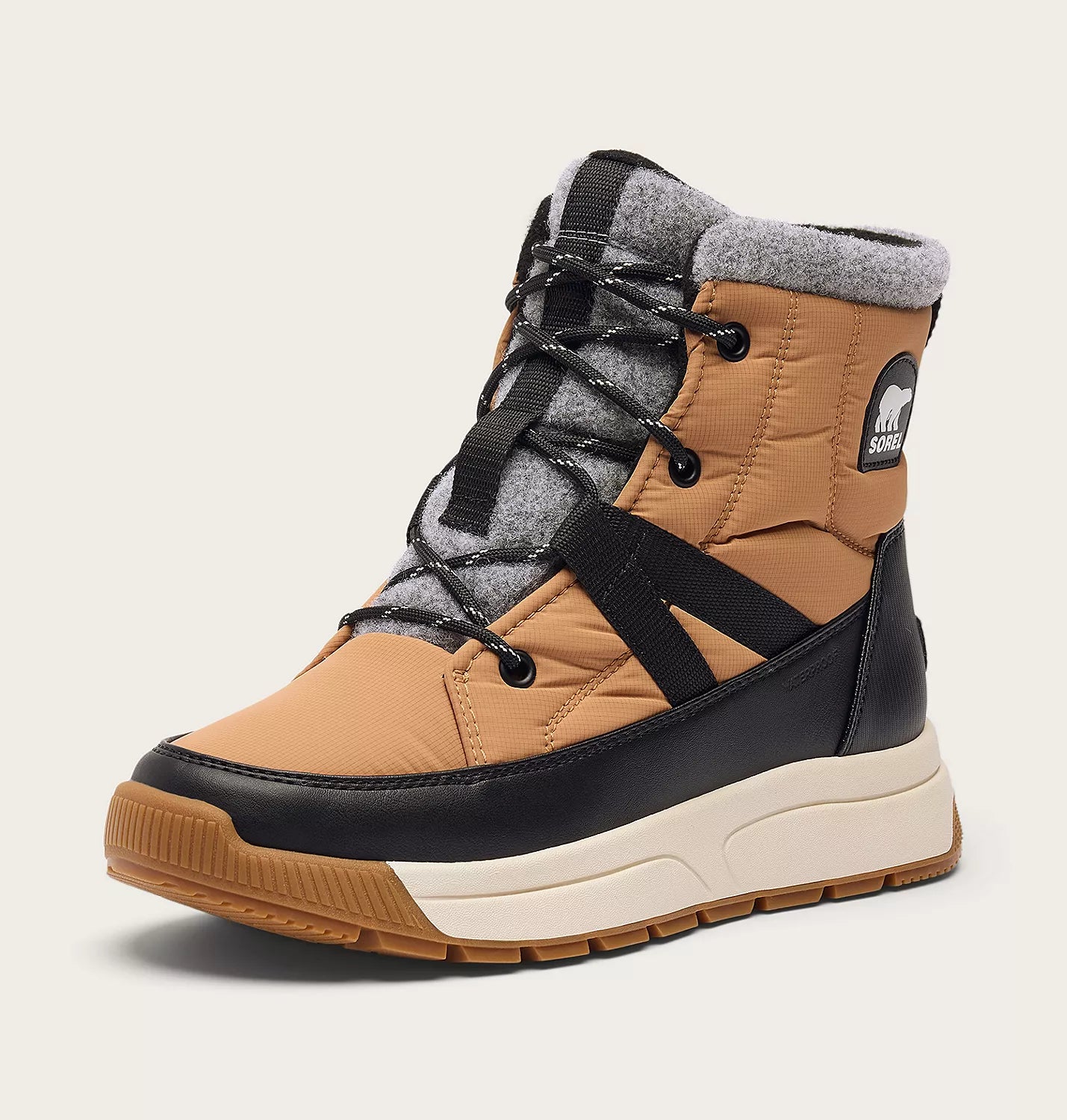 Sorel Women's Whitney III Mid Waterproof Boot in Tawny Buff/Black