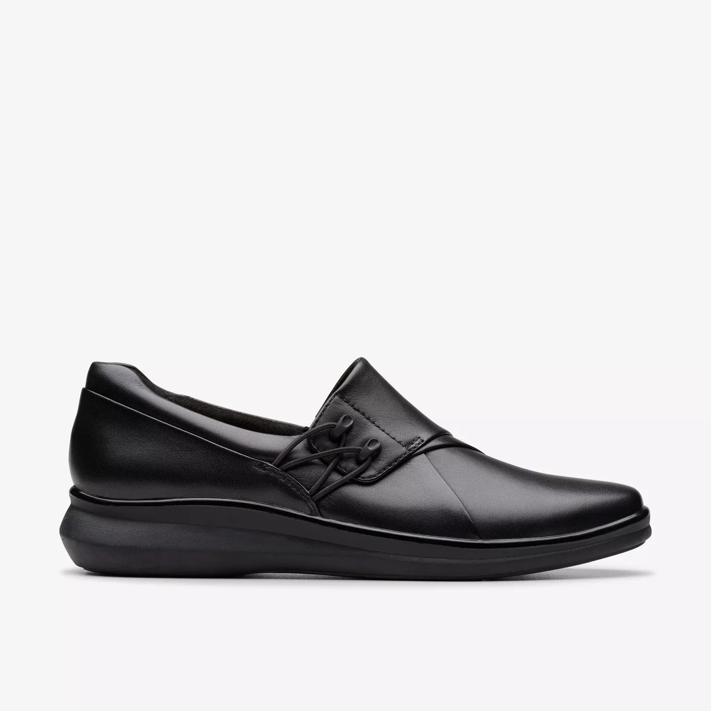 Clarks Women's Lynell Leather Slip On in Black
