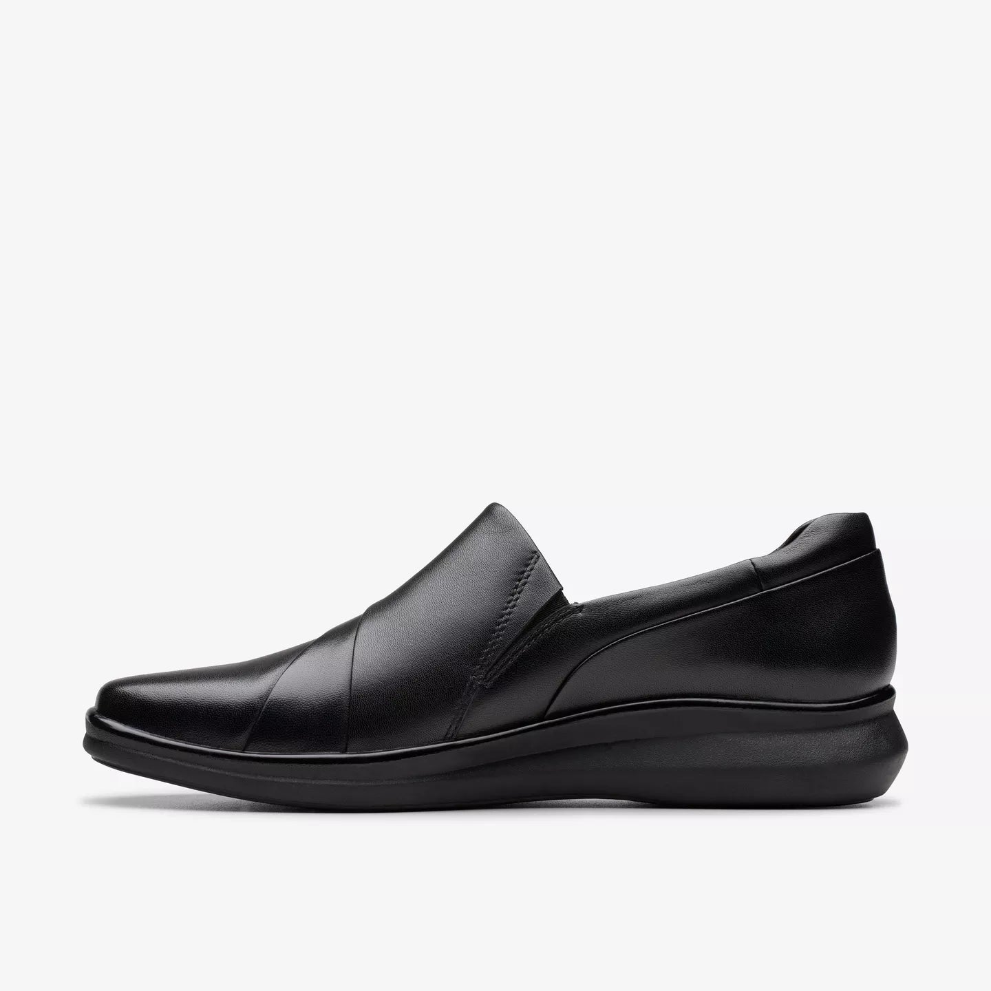 Clarks Women's Lynell Leather Slip On in Black