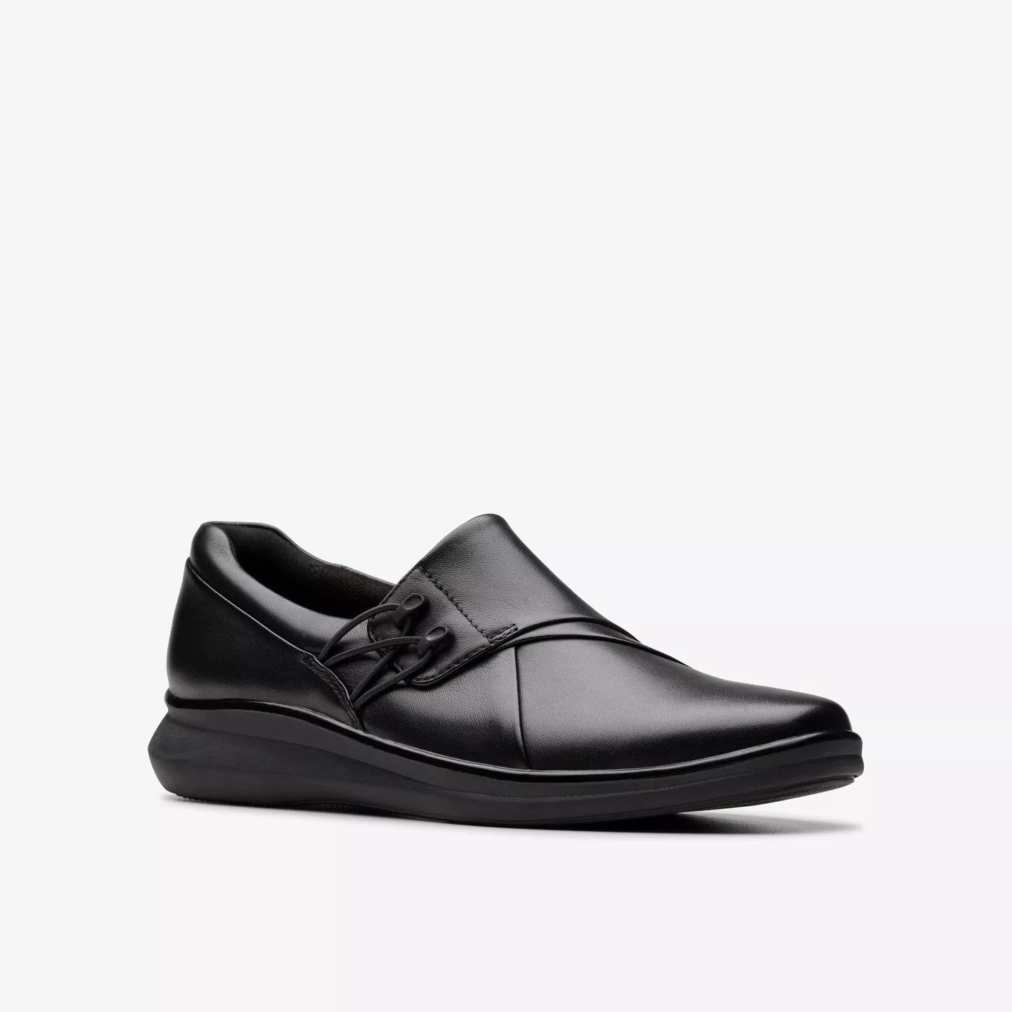 Clarks Women's Lynell Leather Slip On in Black