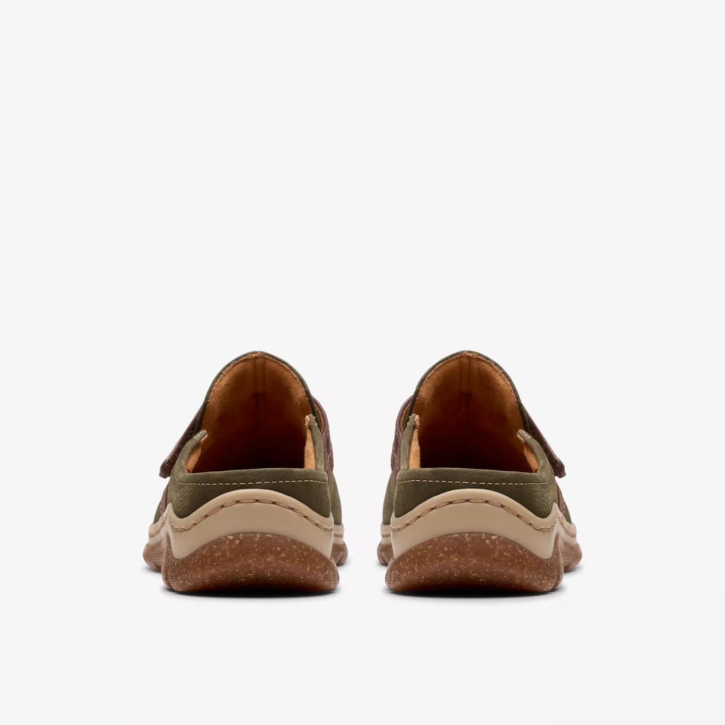 Clarks Women's Orlene Clog in Olive Combination Nubuck