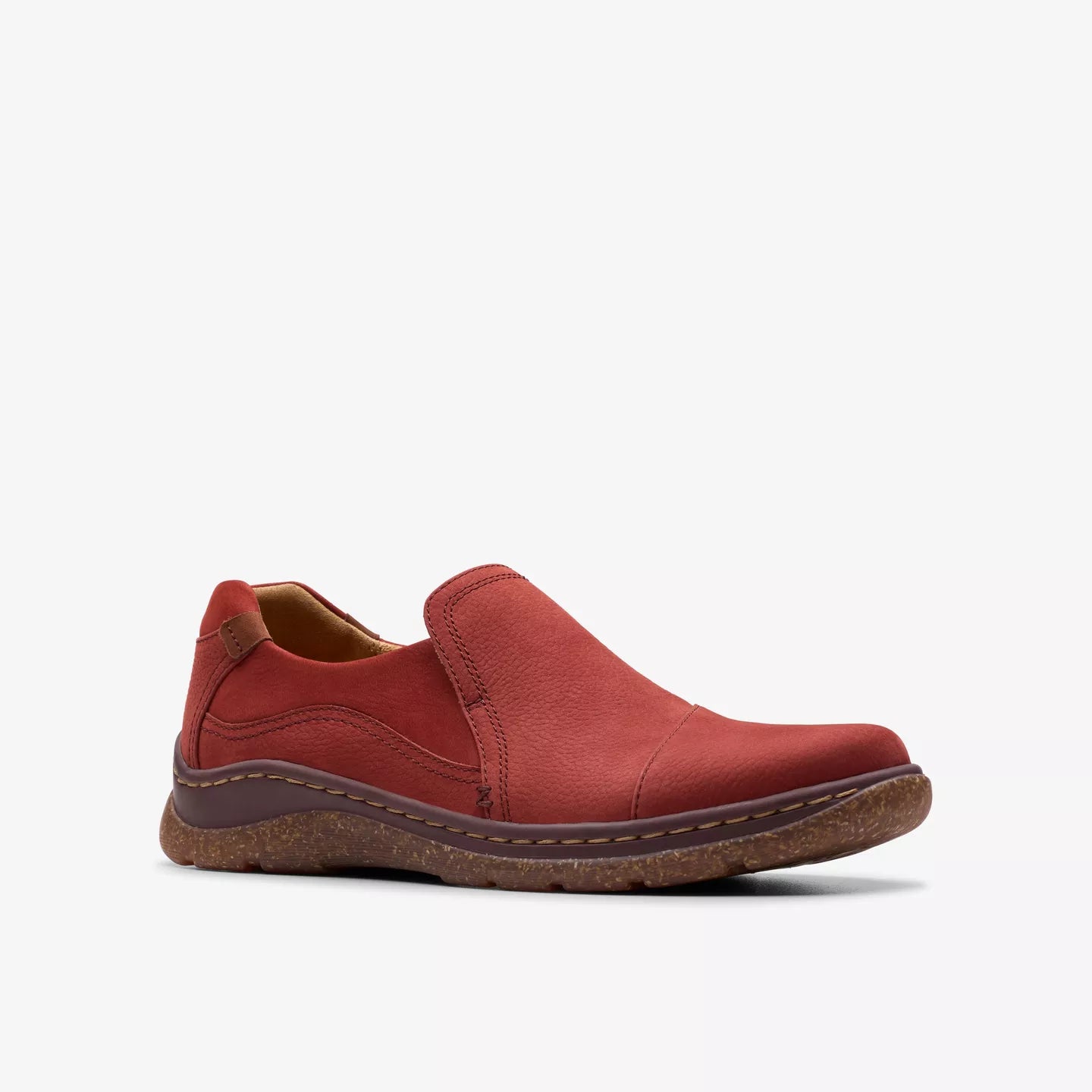 Clarks Women's Orlene Slip On in Chestnut Nubuck