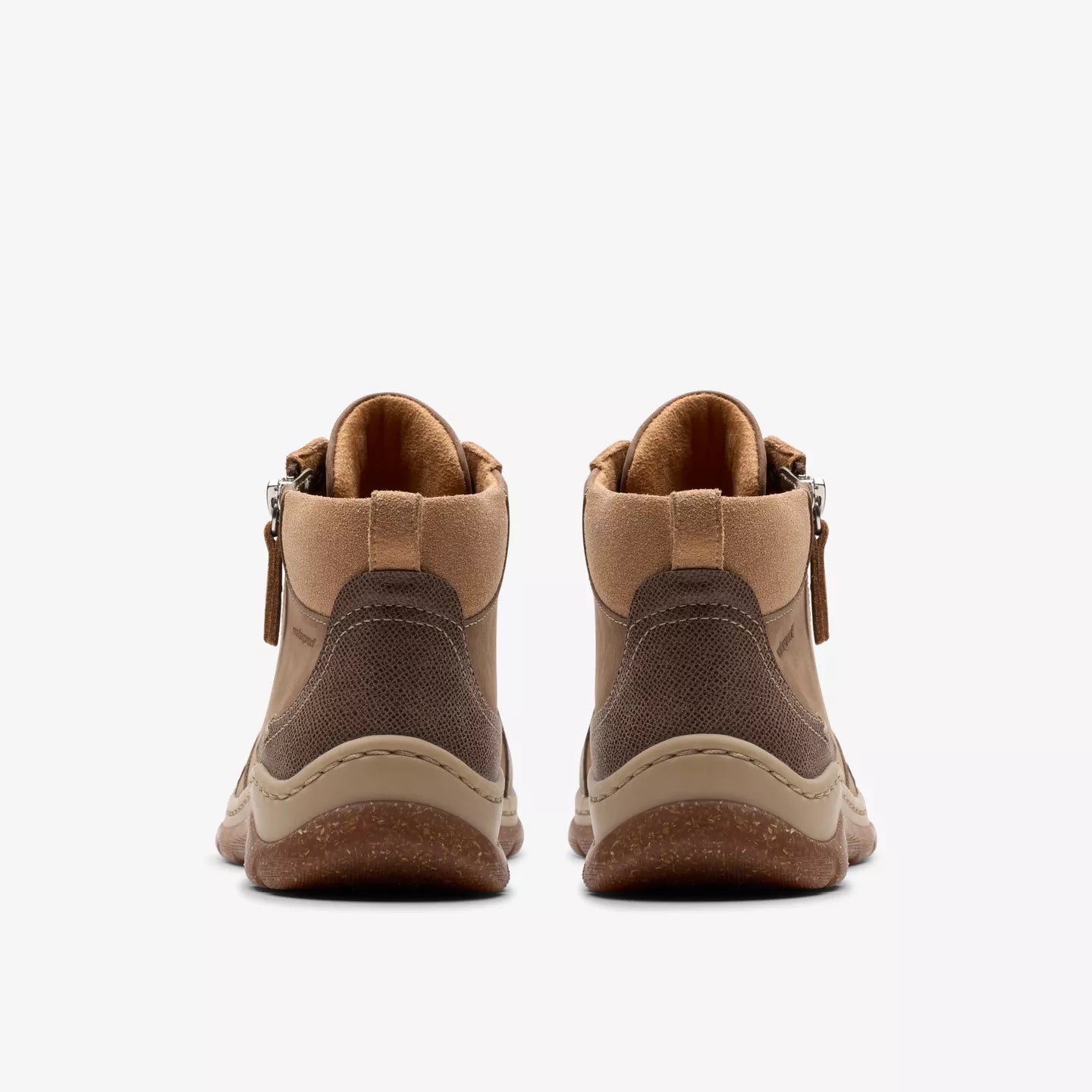 Clarks Women's Orlene Top Waterproof Boots in Dark Sand Nubuck