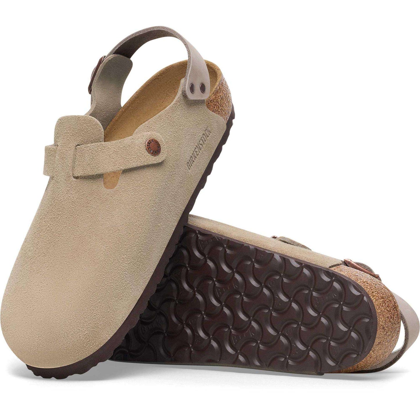 Birkenstock Women's Tokio Suede Leather Clog in Taupe