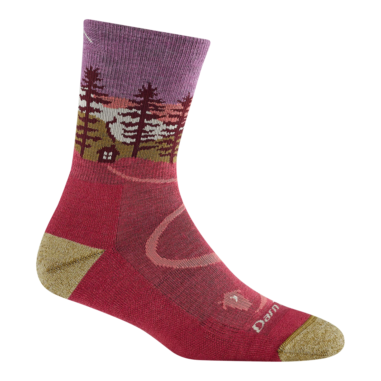 Darn Tough Women's Northwoods Micro Crew Midweight Hiking Socks in Cranberry