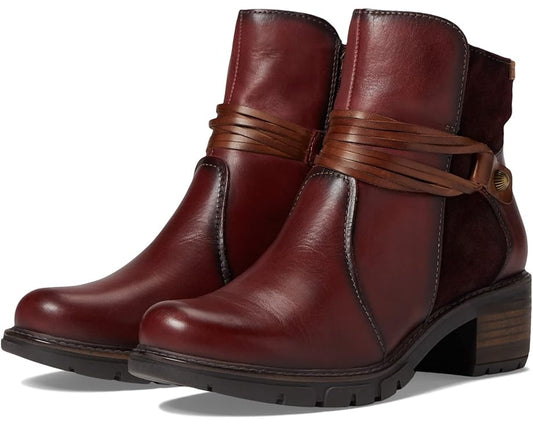 Pikolinos Women's San Sebastian Side Zip Leather Ankle Boot in Arcilla