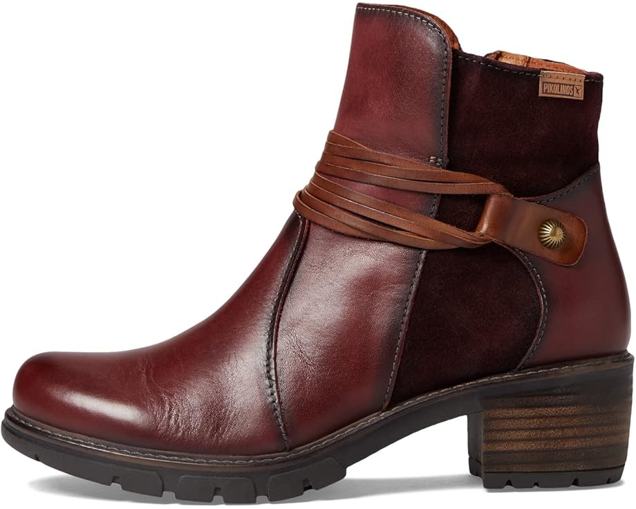 Pikolinos Women's San Sebastian Side Zip Leather Ankle Boot in Arcilla