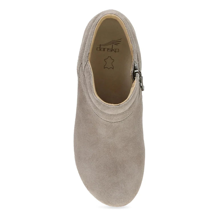Dansko Women's Muriel Side Zip Suede Shootie in Taupe