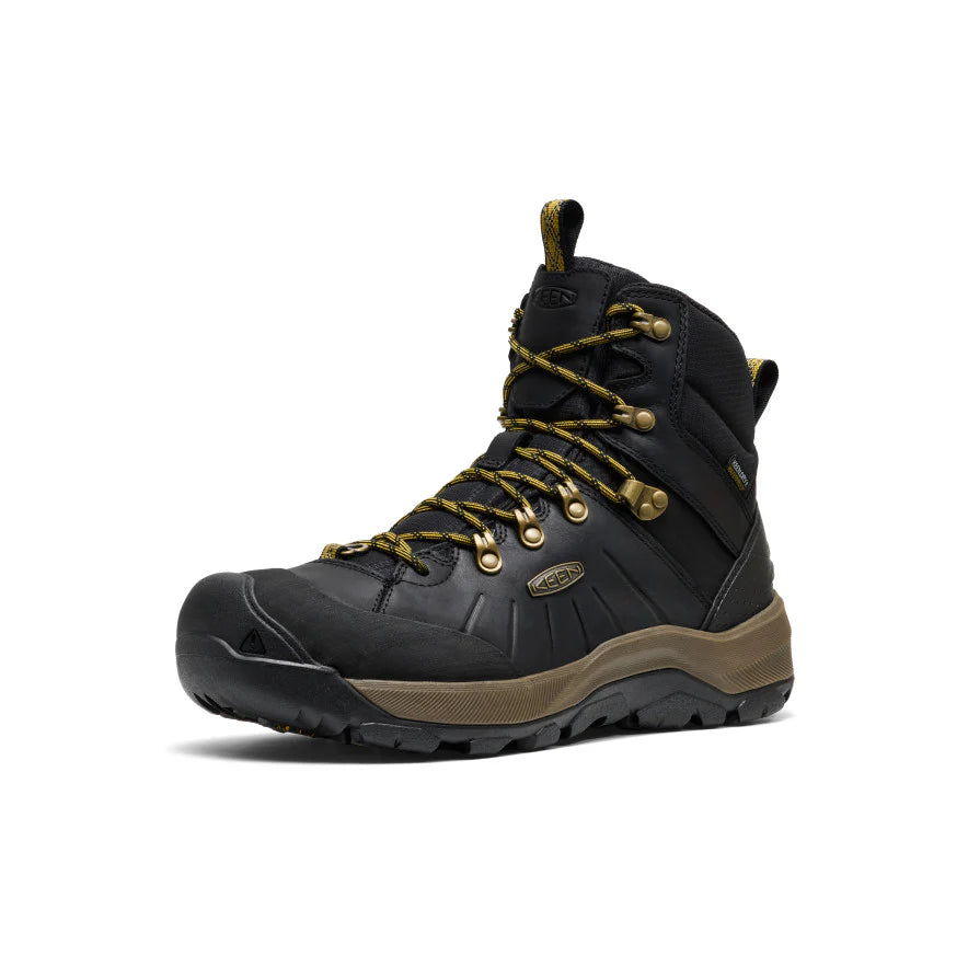 KEEN Men's Revel IV Polar Waterproof Boot in Black/Lemon Curry