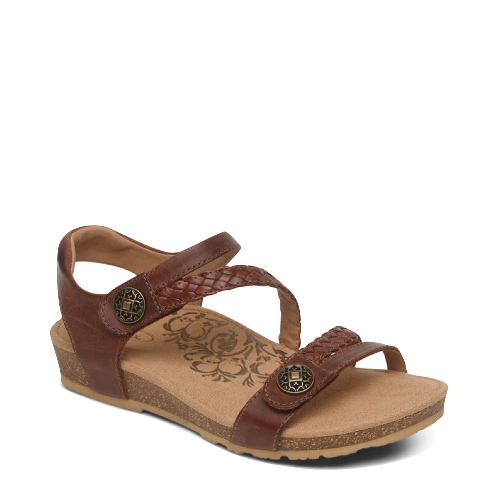 Toe view of Aetrex Jillian Braided Quarter Strap Sandal for women.