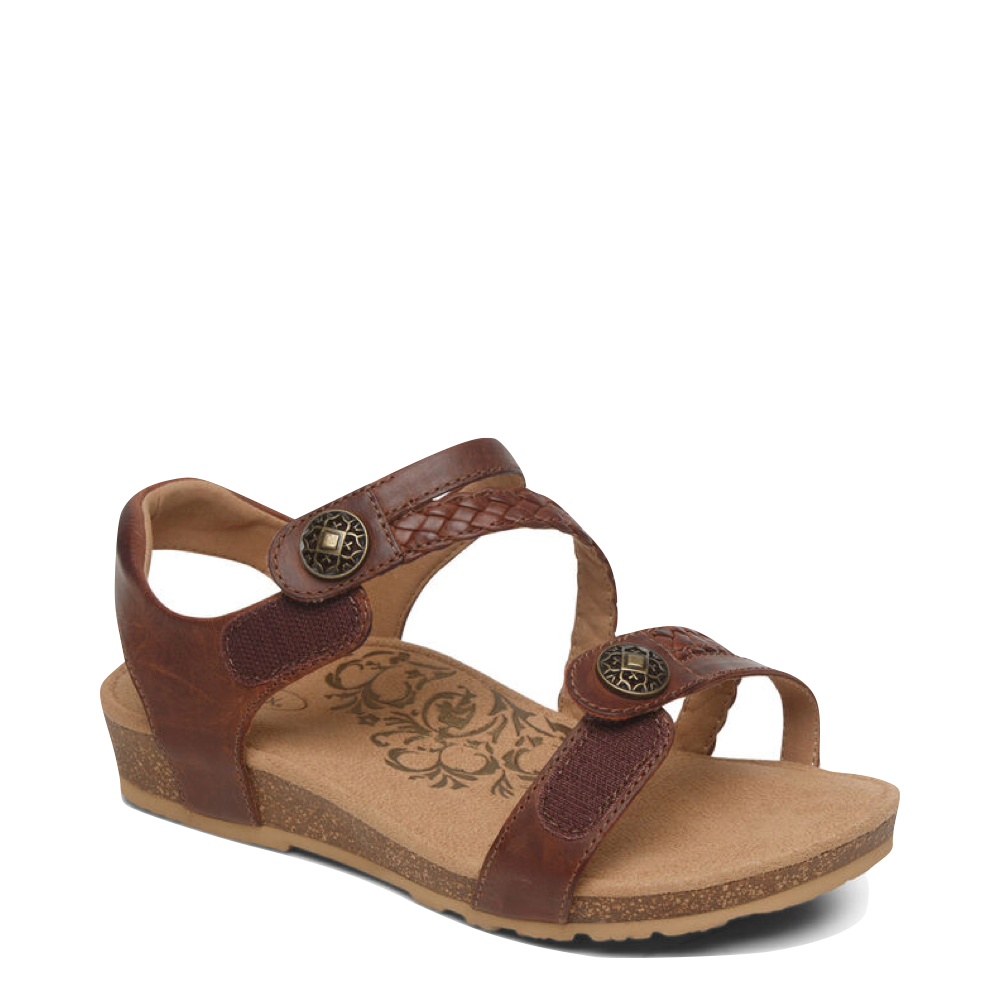 Toe view of Aetrex Jillian Braided Quarter Strap Sandal for women.