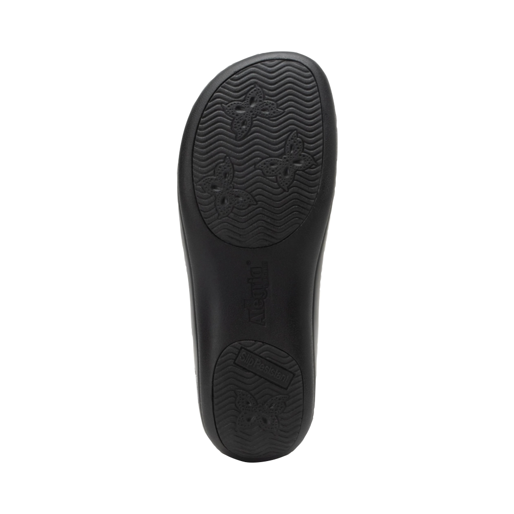 Bottom view of Alegria Keli Slip Resistant Slip On for women.