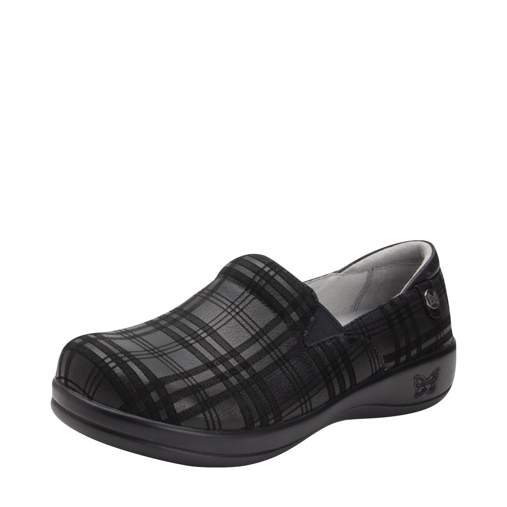 Toe view of Alegria Keli Slip Resistant Slip On for women.