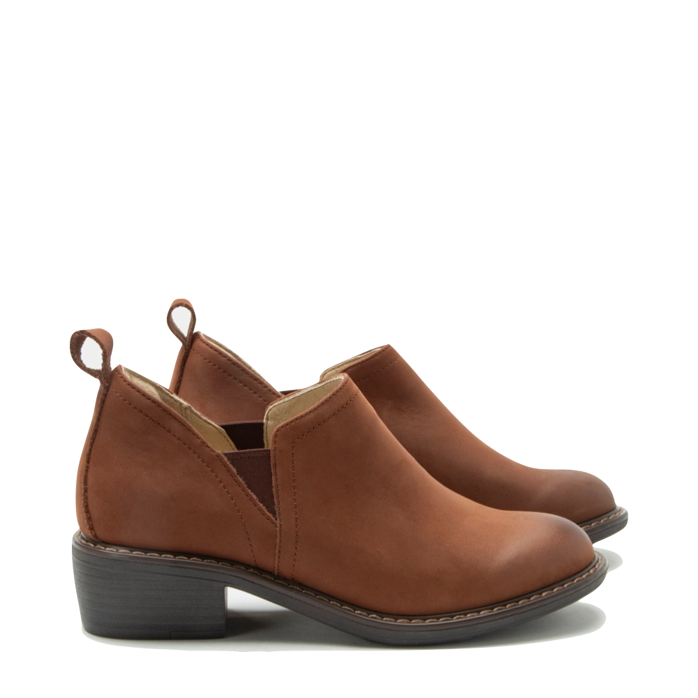 Side (right) view of Alegria Merle Burnished Bootie for women.