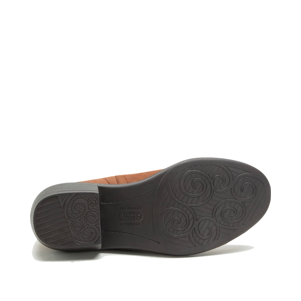 Bottom view of Alegria Merle Burnished Bootie for women.
