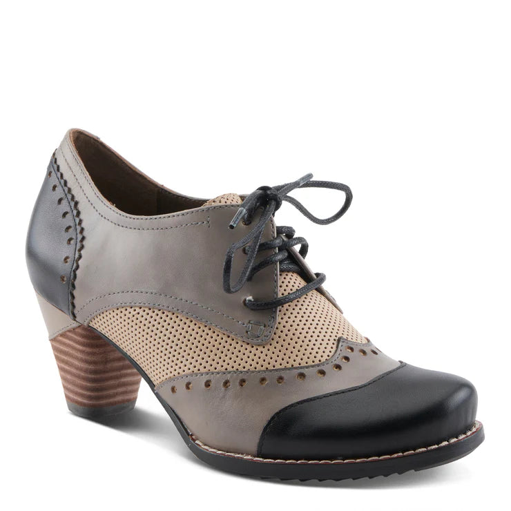 Spring Step Women's Bardot Tie Pump in Black Multi
