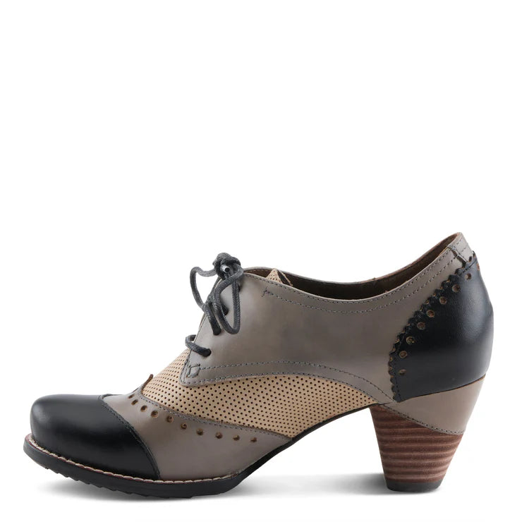 Spring Step Women's Bardot Tie Pump in Black Multi
