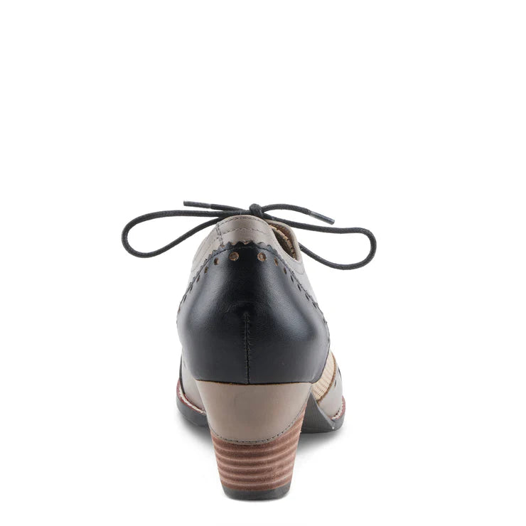 Spring Step Women's Bardot Tie Pump in Black Multi