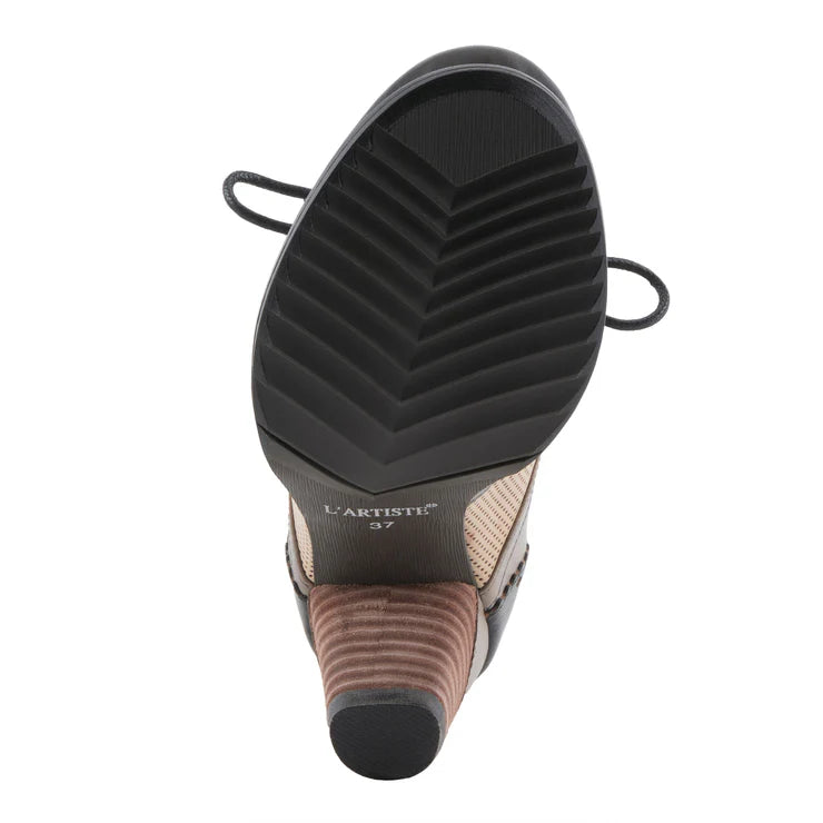 Spring Step Women's Bardot Tie Pump in Black Multi