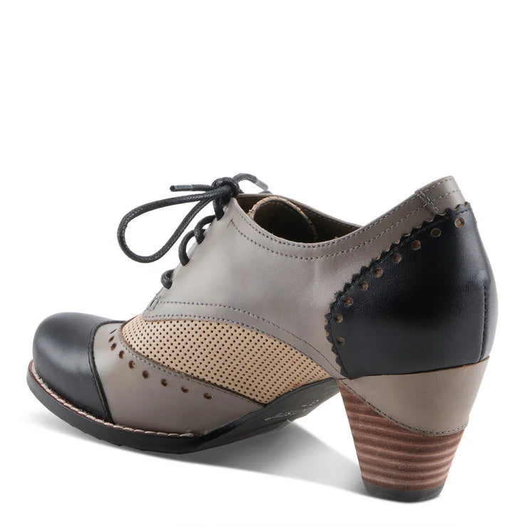 Spring Step Women's Bardot Tie Pump in Black Multi