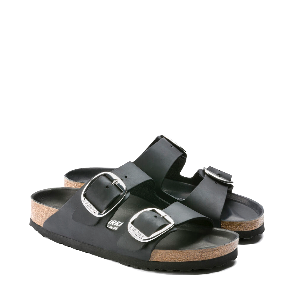 Toe view of Birkenstock Arizona Oiled Leather Big Buckle Sandal for unisex.