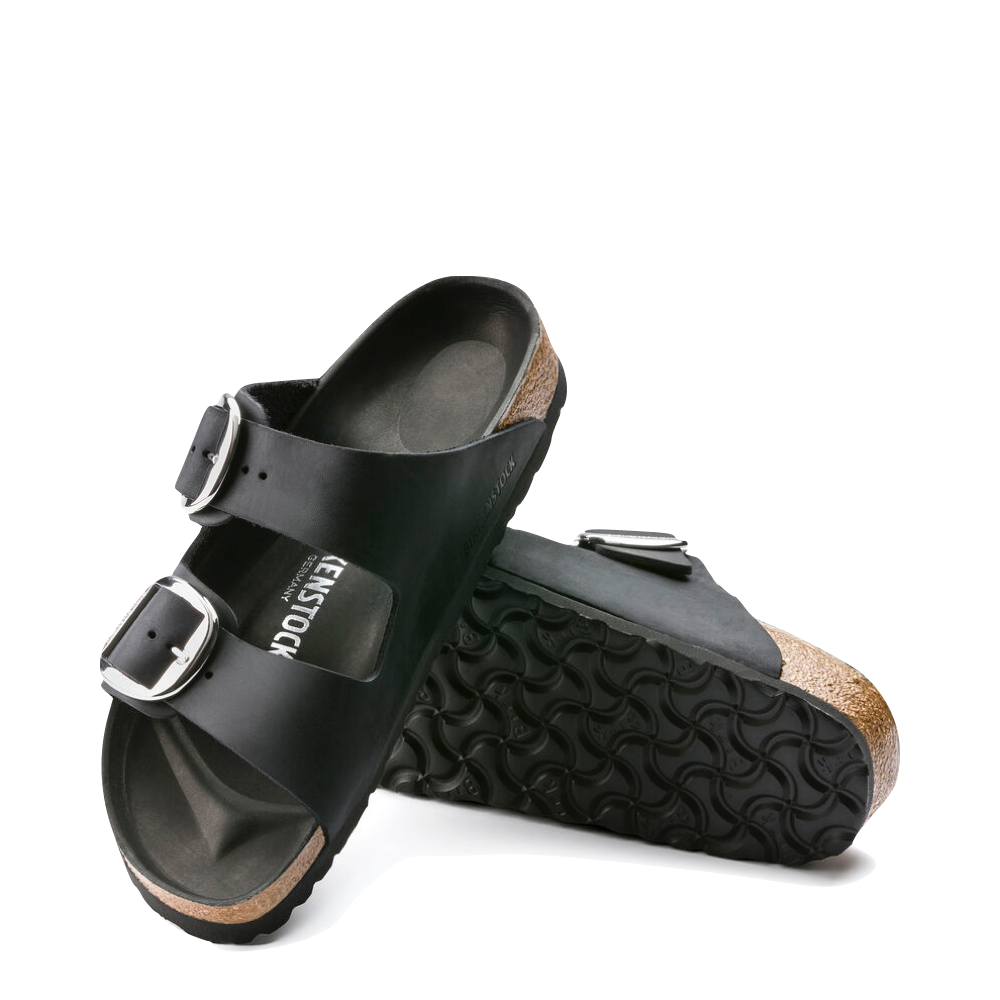 Bottom view of Birkenstock Arizona Oiled Leather Big Buckle Sandal for unisex.