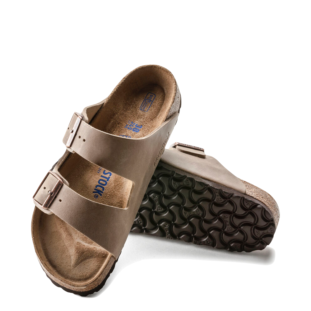 Knoglemarv kobling pin Birkenstock Arizona Oiled Leather Soft Footbed Sandal in Tobacco Brown –  V&A Bootery INC
