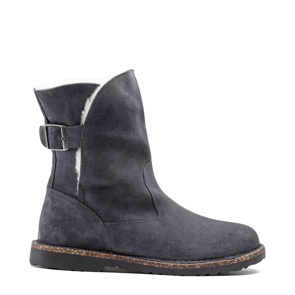 Side (right) view of Birkenstock Uppsala Shearling Suede Leather Pull On Boot.