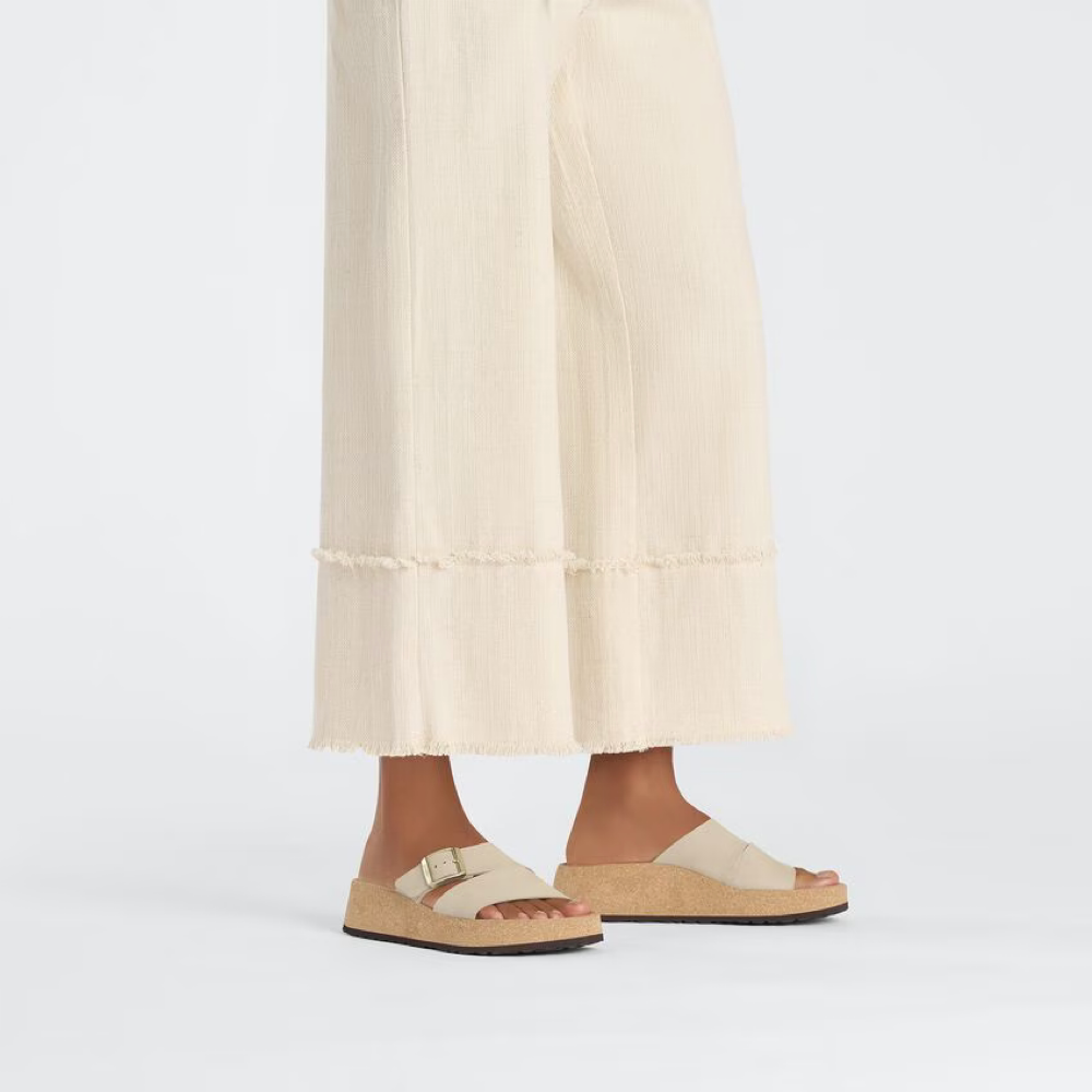 Model view of Birkenstock Almina Slide Sandal for women.