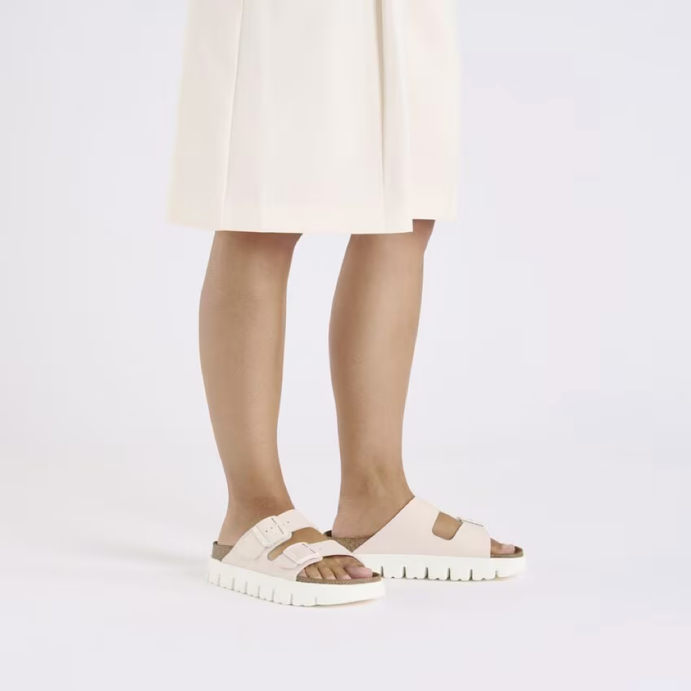 Model view of Birkenstock Arizona Chunky Birko-Flor Sandal for women.