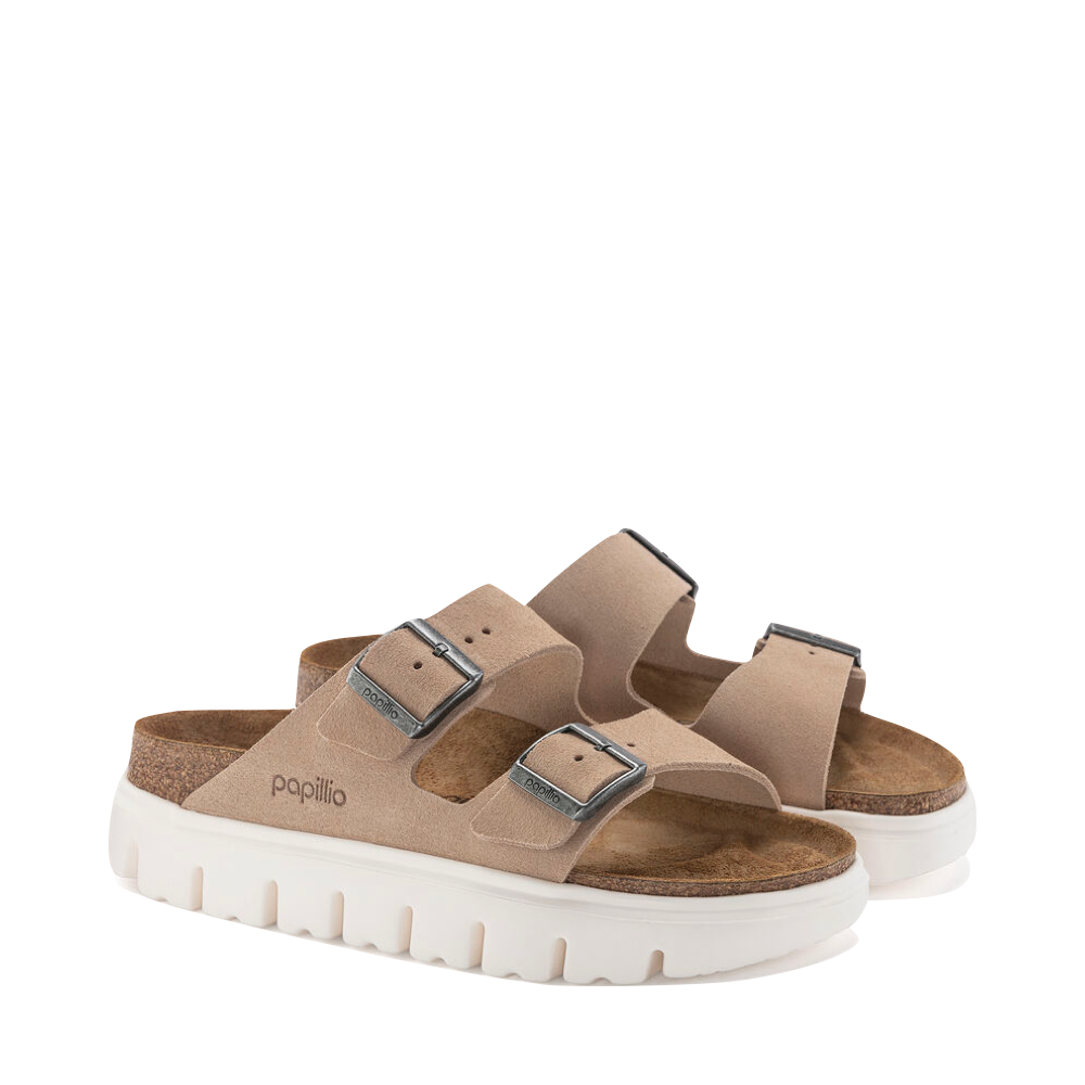 Toe view of Birkenstock Arizona Chunky Suede Leather Slide Sandal for women.