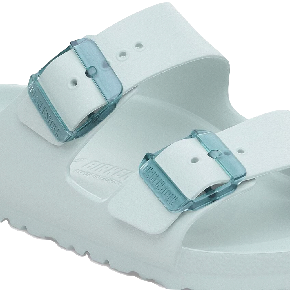 Detail view of Birkenstock Arizona EVA Stealth Buckle Sandal for women.