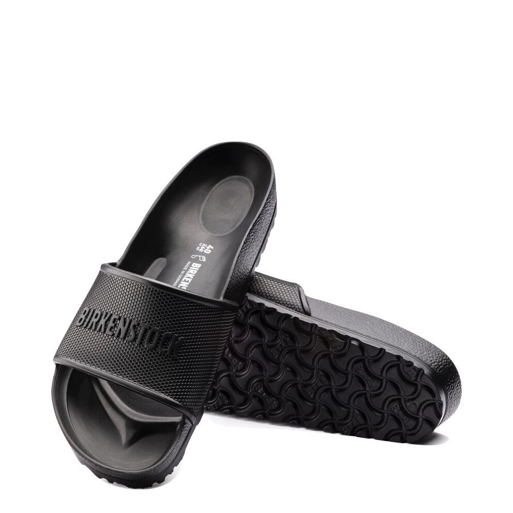 Top-down and bottom view of Birkenstock Barbados EVA Slide Sandal for women.