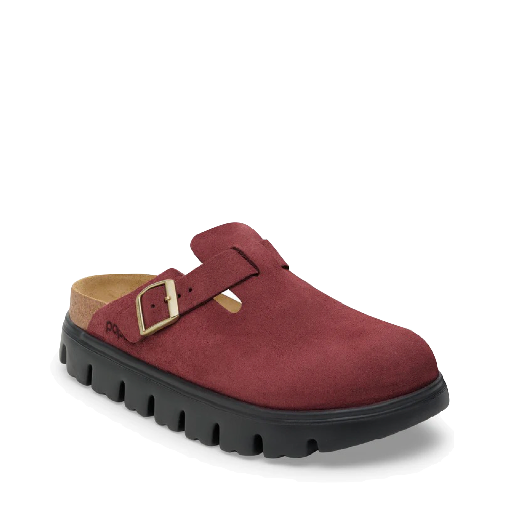 Birkenstock Women's Boston Chunky Suede Leather Clog in Zinfandel
