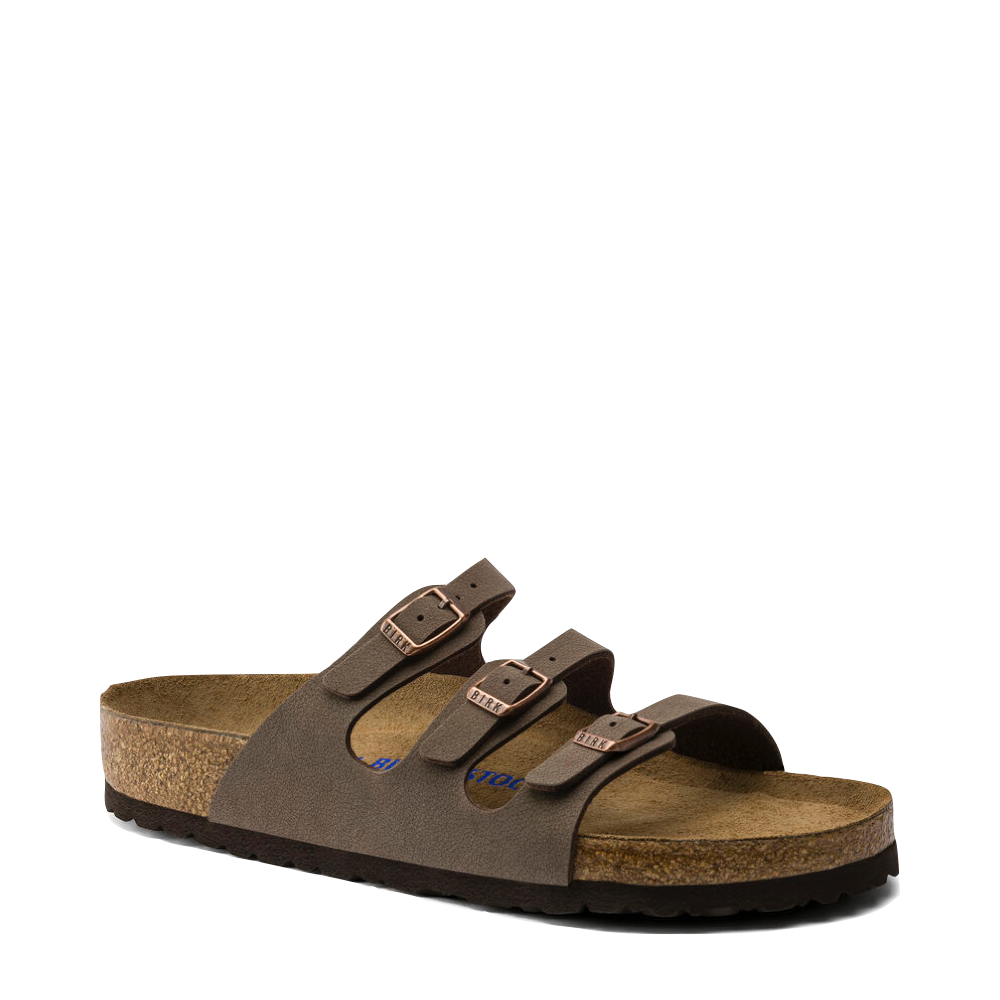 Toe view of Birkenstock Florida Soft Footbed Birkibuc Sandal for women.
