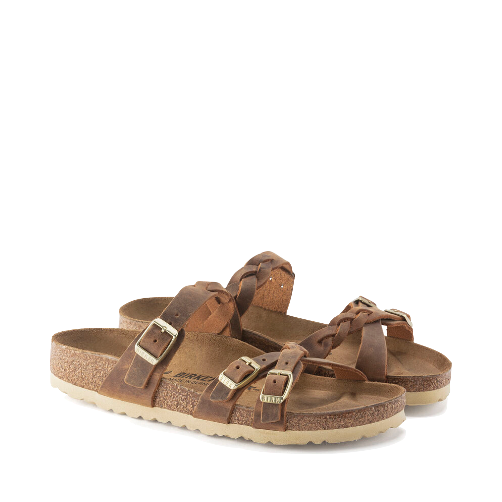 Toe view of Birkenstock Franca Braid Oiled Leather Sandal for women.