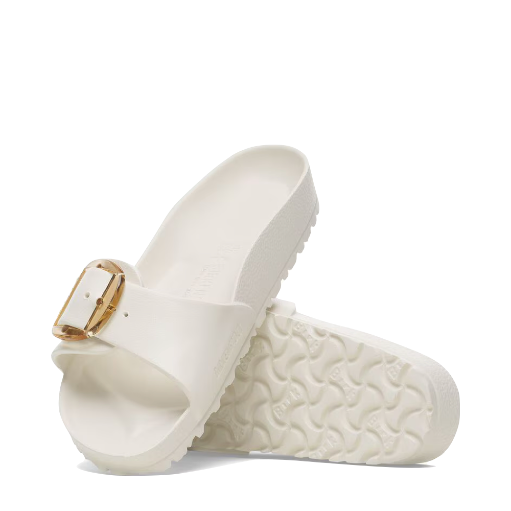 Top-down and bottom view of Birkenstock Madrid Big Buckle EVA Sandal for women.