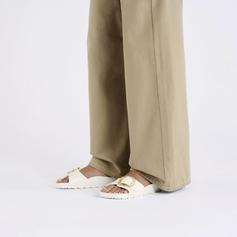 Model view of Birkenstock Madrid Big Buckle EVA Sandal for women.