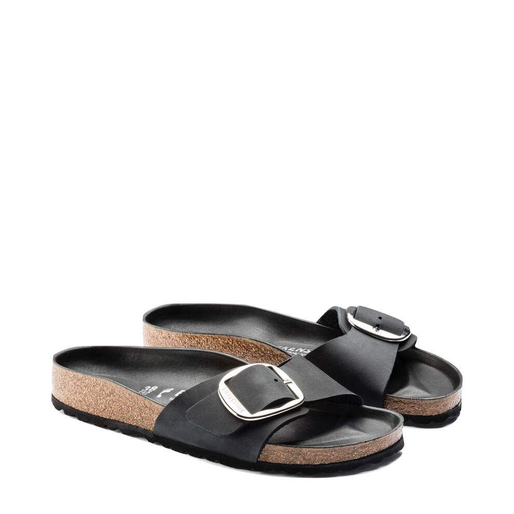 Toe view of Birkenstock Madrid Big Buckle Oiled Leather Sandal for women.